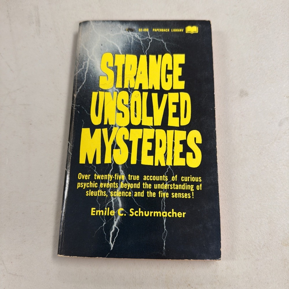 Vtg 1967 Strange Unsolved Mysteries Emile C Schurmacher 1st Print Paperback